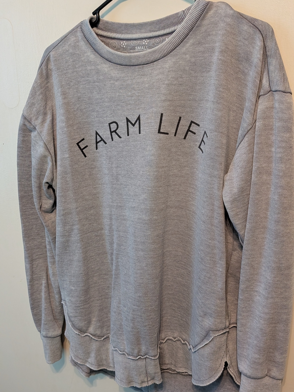 Turnrows Farm Life Small Gray Crewneck Sweatshirt Oversized S Boutique Oversized